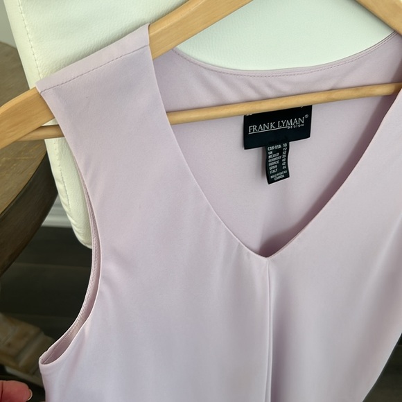 Frank Lyman Chiffom Sleeveless Top Tiered Ruffle Hem Women Soft Pink Size 10 - Picture 10 of 13